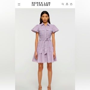 Derek Lam 10 Crosby - New with tags, Red multi PEI Utility Shirt Dress size 6